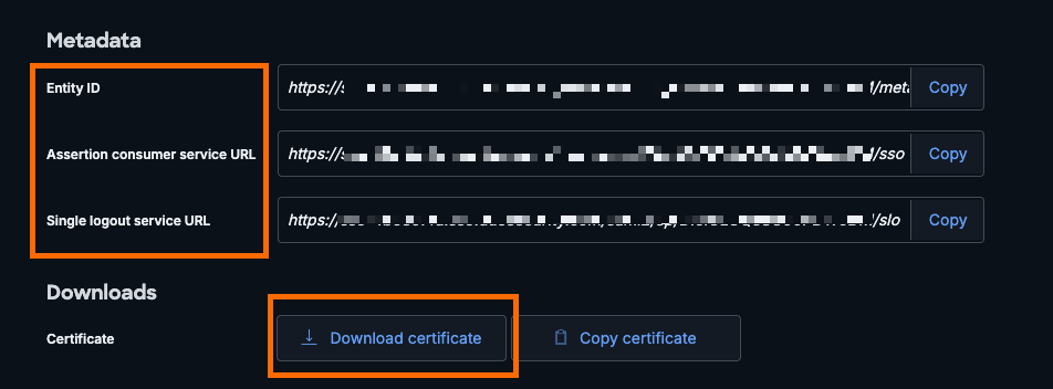 Duo SAML metadata for the Fortinet FortiGate application